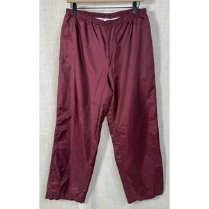 Vintage Y2K Eastbay Track Pants Lined Ankle Zip Nylon Adult Large Burgundy